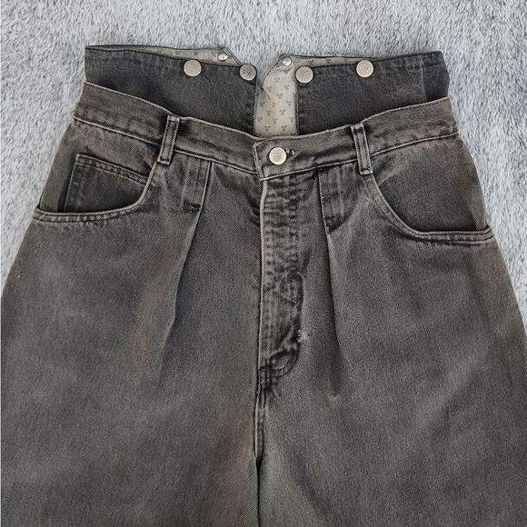 Vintage 80s Authentic Whipp High Waisted Mom Jeans with Suspenders Flap - Picture 3 of 11